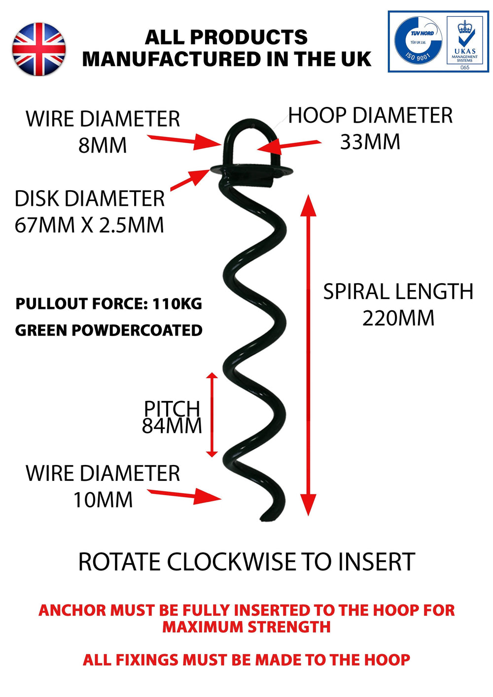 250mm Ground Anchor Specification