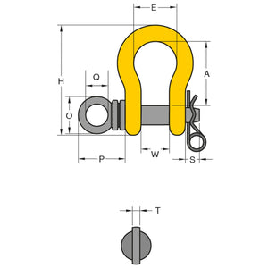 YOKE ROV Shackle Dimensions