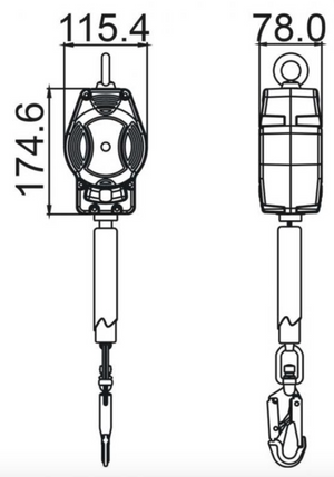 3.5m Helixon Retractable Webbing Fall Arrest Block