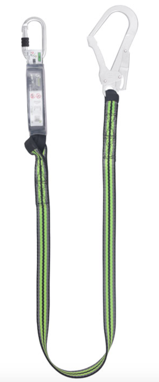 1.8m Gravity Shock Absorbing Webbing Lanyard with Scaff Hook from RiggingUK