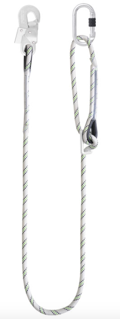 2m Adjustable Work Positioning Kernmantle Rope Lanyard with Snap Hook