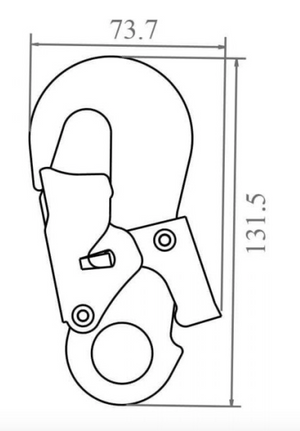 Dimensions for Aluminium Double Action Snap Hook