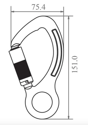 Dimensions Aluminium Quarter Turn Locking Hook