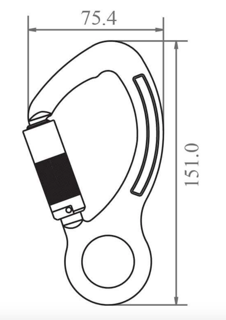 Dimensions Aluminium Quarter Turn Locking Hook