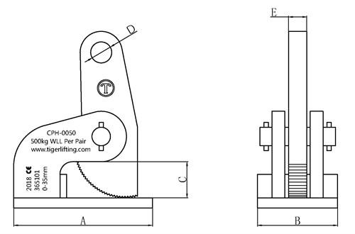 TIGER HORIZONTAL PLATE CLAMP - CPH Ref: 240-2 - Hoistshop